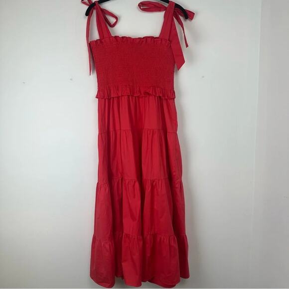 Tuckernuck Red Midi Dress with Bow Straps - Picture 2 of 6